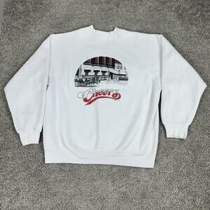 Vintage Cheers Sweatshirt Mens XL White Crewneck Made in USA TV Show 80s